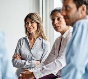 A group of people in a discussion.