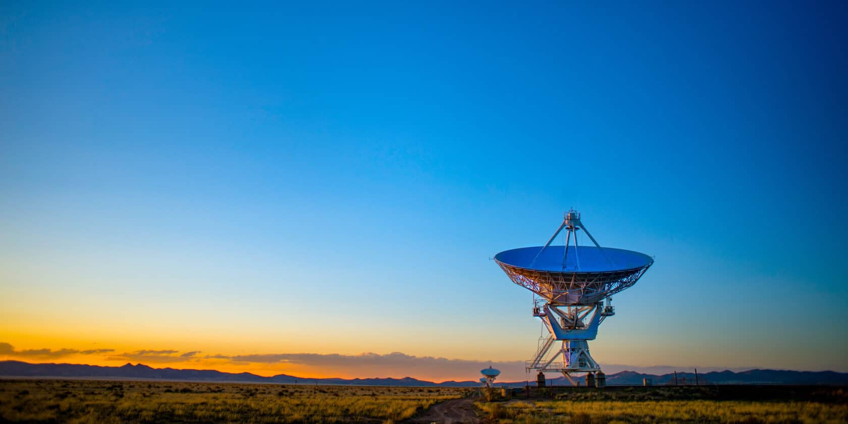 A satellite at sunset.