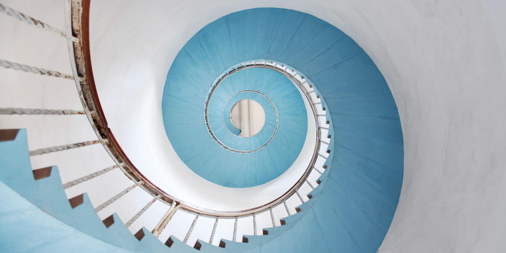 A spiral staircase.